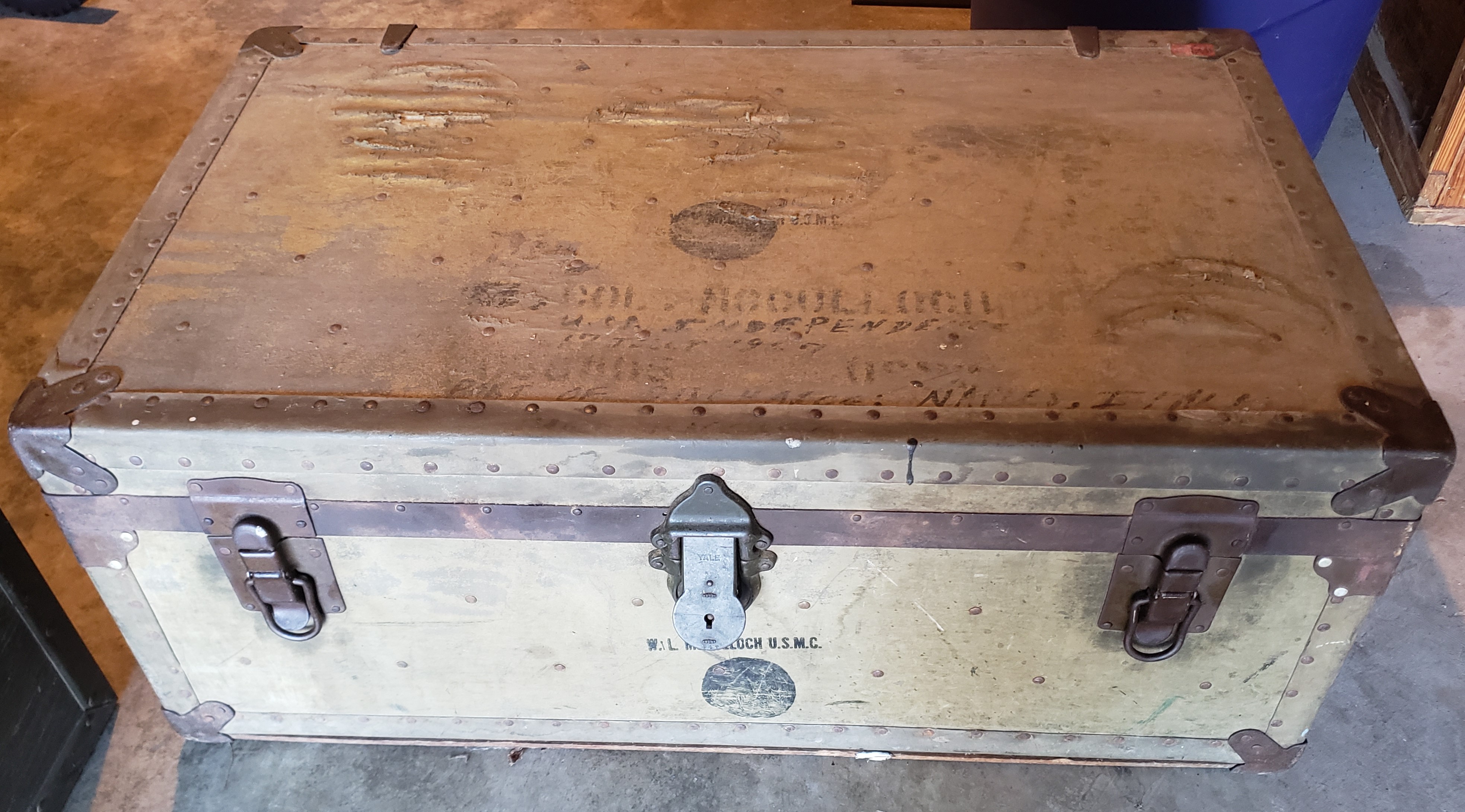 Antique World War I Foot Locker Storage